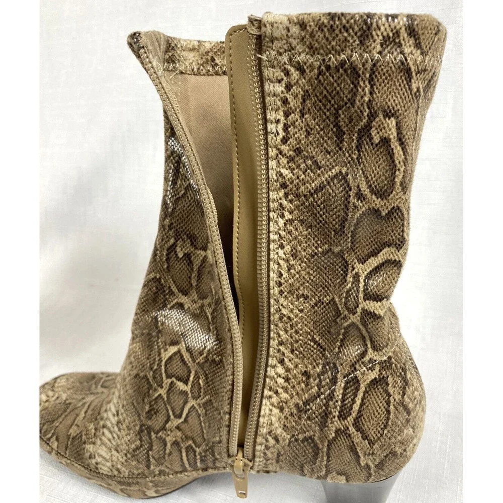 Aerosoles Blue Gene Stretch Mid-Calf Boot Women's Size 6.5M Brown Snake Pattern - Picture 14 of 15